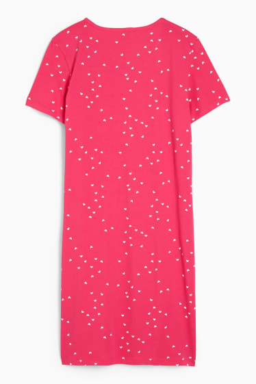 Femmes - Chemise de nuit - à motif - rose