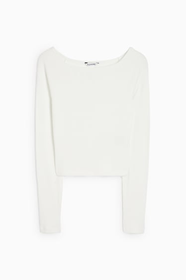 Women - CLOCKHOUSE - cropped long sleeve top - cremewhite