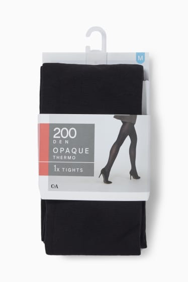 Damen - Thermo-Feinstrumpfhose - 200 DEN - schwarz
