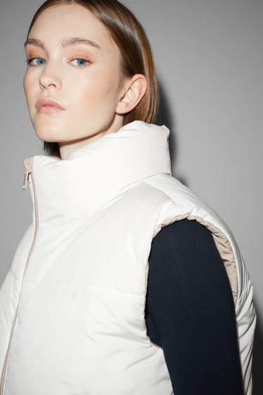 Damen - Wende-Steppweste - beige