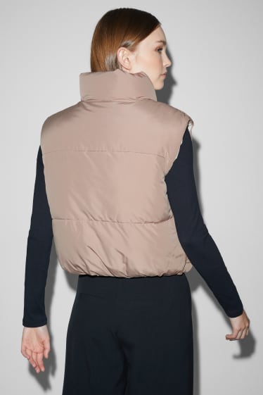 Damen - Wende-Steppweste - beige
