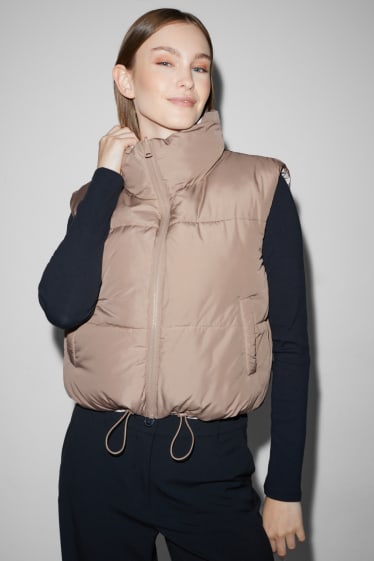 Damen - Wende-Steppweste - beige