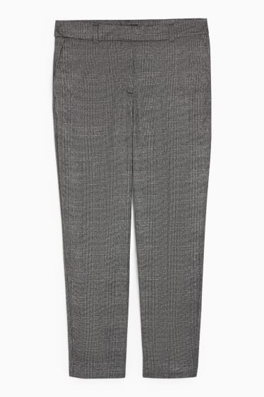 Dona - Pantalons de tela - mid waist - cigarette fit - de quadres - gris fosc