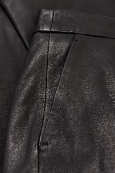 Damen - Lederhose - High Waist - Tapered Fit - schwarz