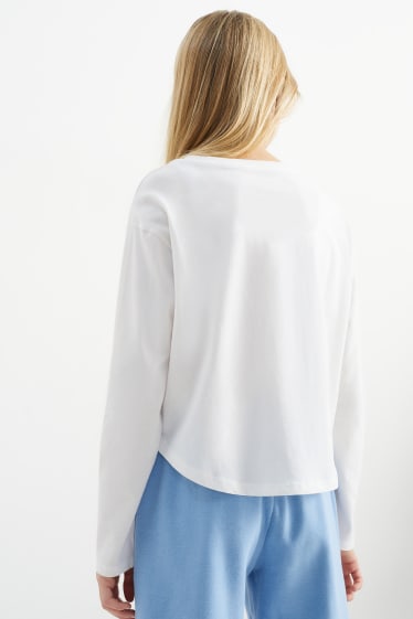 Kinder Mädchen - Langarmshirt - schneeweiß