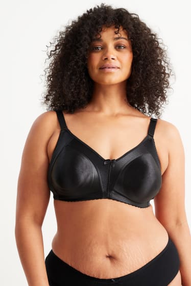 Women - Minimiser bra - shiny - black