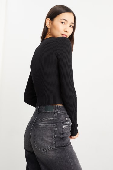 Dona - Jaquesta de punt - look 2 en 1 - negre