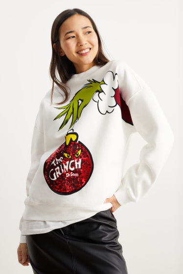 Donna - Felpa natalizia - Il Grinch - bianco