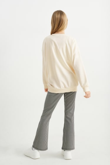 Kinder Mädchen - Set - Sweatshirt und Flared Leggings - 2 teilig - cremeweiß