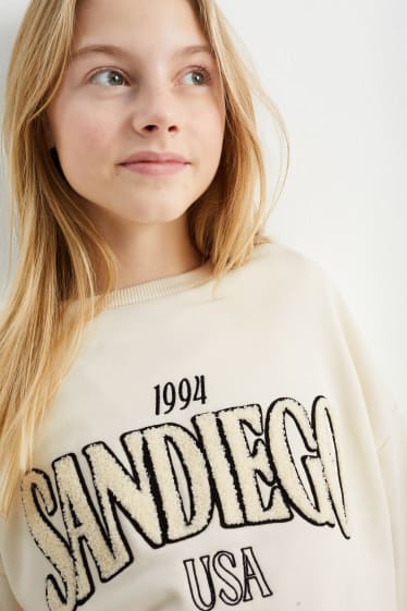 Kinder Mädchen - Set - Sweatshirt und Flared Leggings - 2 teilig - cremeweiß