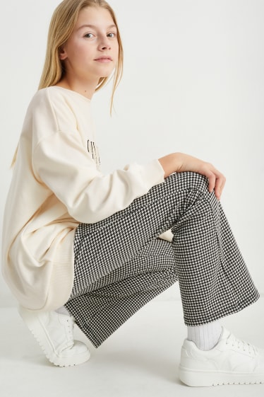 Kinder Mädchen - Set - Sweatshirt und Flared Leggings - 2 teilig - cremeweiß