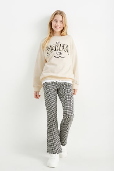 Kinder Mädchen - Set - Sweatshirt und Flared Leggings - 2 teilig - cremeweiß