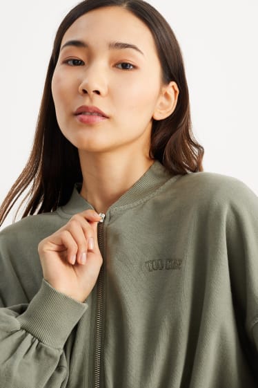 Damen - Crop Sweat-Blouson - khaki