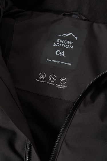 Heren - Ski-jas met capuchon - zwart