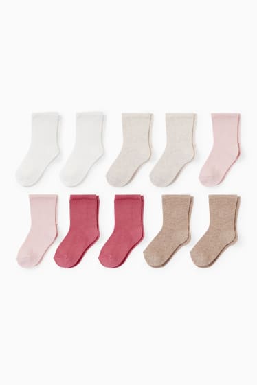 Miminka - Multipack 10 ks - ponožky pro miminka - růžová