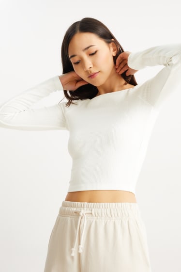 Women - CLOCKHOUSE - cropped long sleeve top - cremewhite