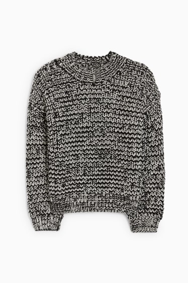 Damen - Pullover - weiß / schwarz