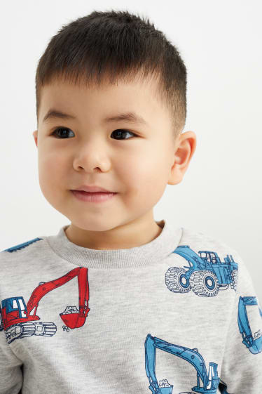 Enfants garçons - Lot de 2 - pelleteuse - sweat à capuche et sweat - rouge