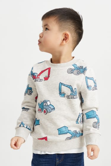 Enfants garçons - Lot de 2 - pelleteuse - sweat à capuche et sweat - rouge