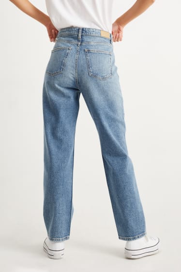 Nastolatki - CLOCKHOUSE - baggy jeans - średni stan - dżins-niebieski