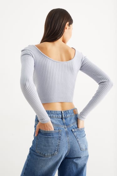 Kobiety - CLOCKHOUSE - krótki sweter - jasnofioletowy