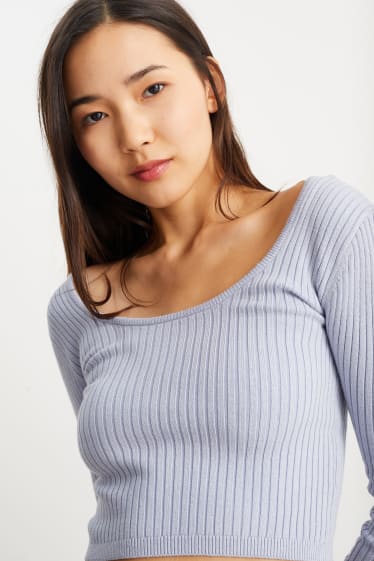 Donna - CLOCKHOUSE - maglione dal taglio corto - viola chiaro