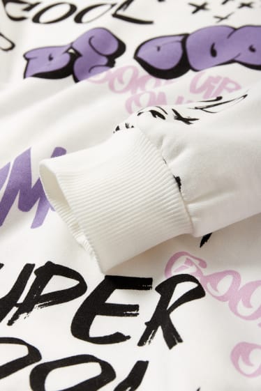 Kinder Mädchen - Graffiti - Sweatshirt - lila / weiss