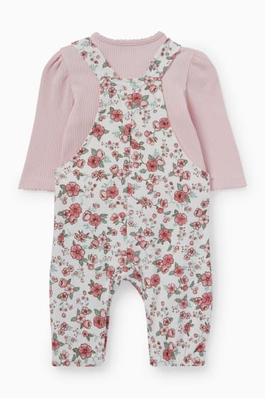 Bébés - Petites fleurs - ensemble bébé - 2 pièces - rose