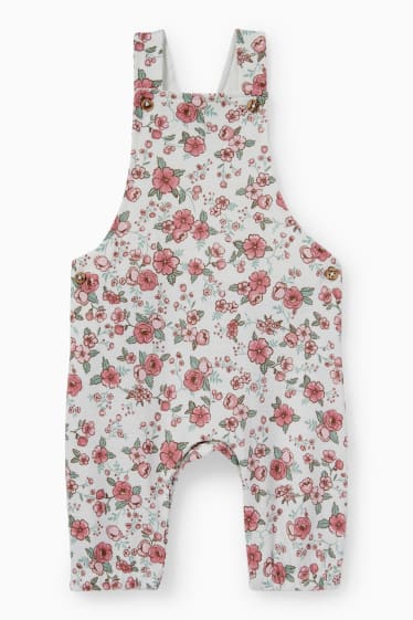 Babys - Bloemetjes - baby-outfit - 2-delig - roze