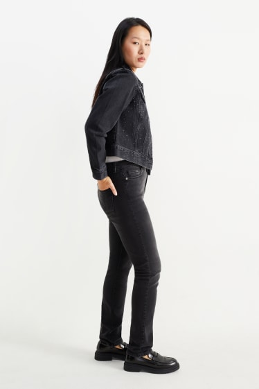 Femei - Slim jeans - talie înaltă - LYCRA® - denim-gri închis