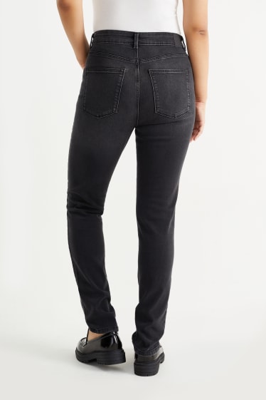 Dámské - Slim jeans - high waist - LYCRA® - džíny - tmavošedé