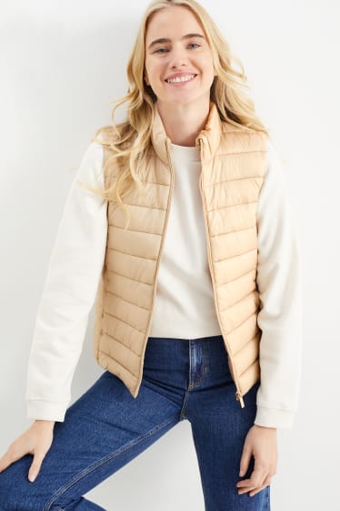 Women - Quilted gilet - light beige