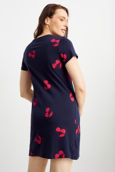 Damen - Nachthemd - gemustert - dunkelblau