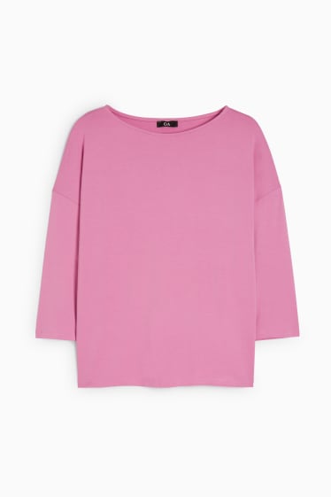 Damen - Basic-Langarmshirt - pink