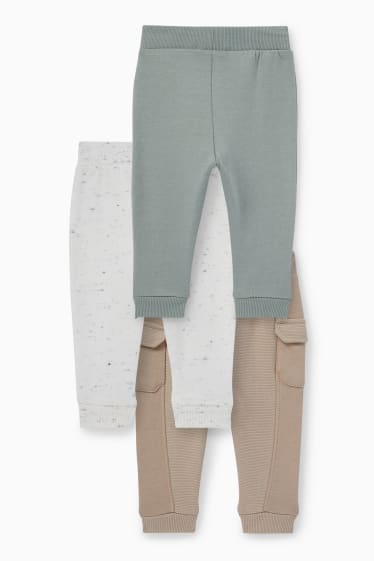 Miminka - Multipack 3 ks - teplákové kalhoty pro miminka - béžová