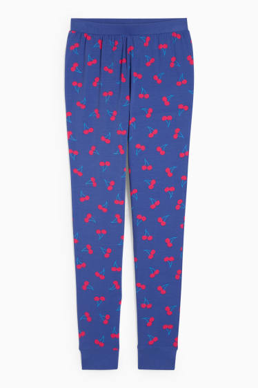 Dámské - Pyžamové kalhoty - se vzorem - tmavomodrá