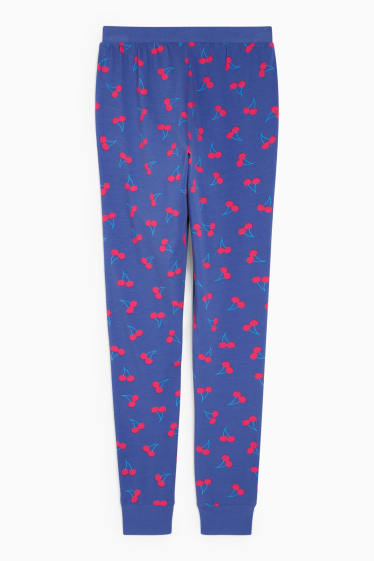 Dámské - Pyžamové kalhoty - se vzorem - tmavomodrá