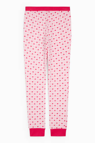 Damen - Pyjamahose - gemustert - rosa