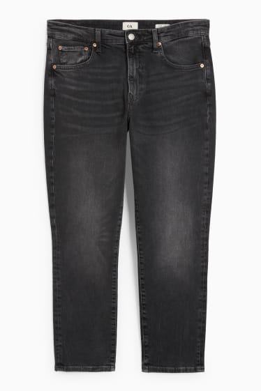 Pánské - Relaxed tapered jeans - džíny - tmavošedé