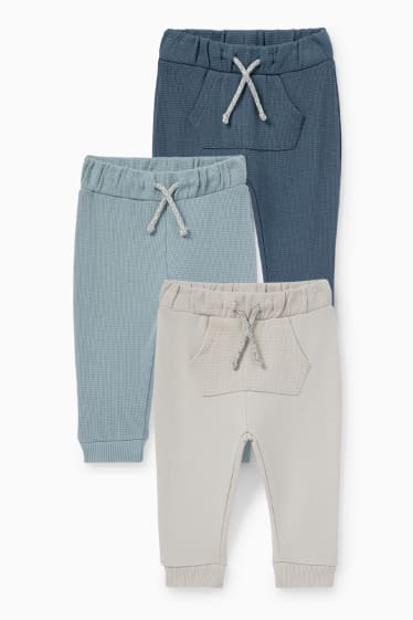 Baby: jongens - Set van 3 - babyjoggingbroek - crème wit