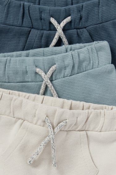 Baby: jongens - Set van 3 - babyjoggingbroek - crème wit
