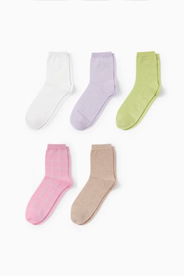 Dames - Set van 5 paar - sokken - lichtgroen