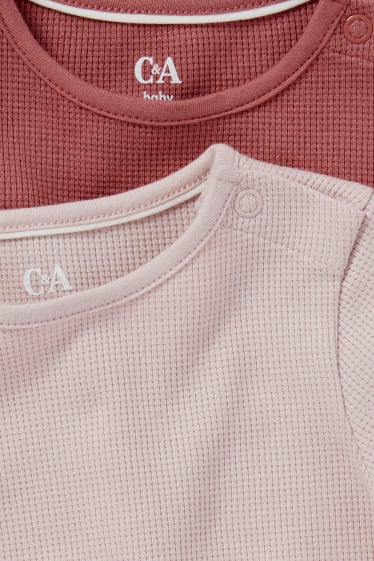 Babys - Set van 2 - babysweatshirt - donker rose