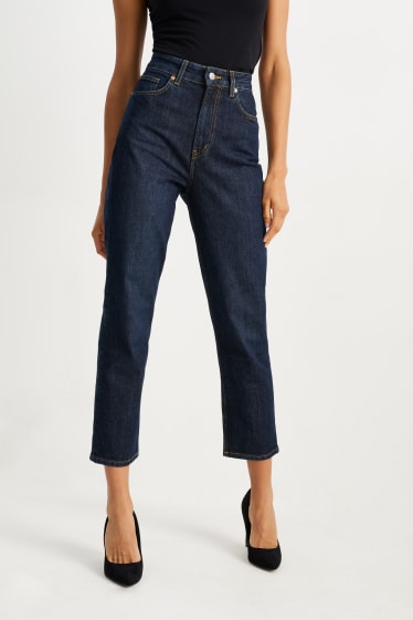 Femei - Straight jeans - talie înaltă - denim-albastru