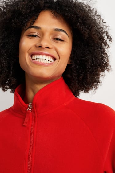 Women - Basic fleece jacket - red
