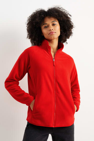 Women - Basic fleece jacket - red