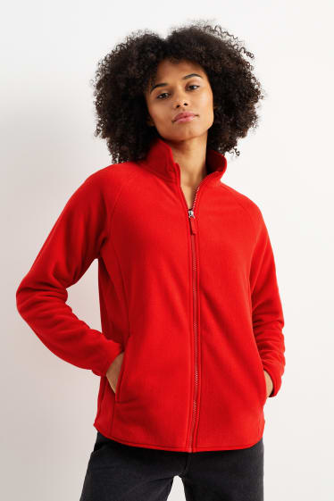 Damen - Basic-Fleecejacke - rot