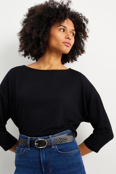 Femmes - Ceinture en cuir - noir