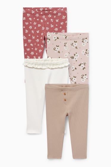 Bebés - Pack de 4 - leggings para bebé - beis