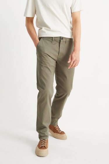 Pánské - Kalhoty chino - regular fit - zelená